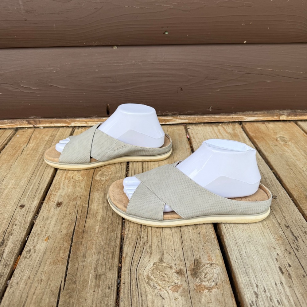 Soul Naturalizer Jessa Sandals Womens 8W Grey Crisscross Strap Slides - Picture 2 of 8